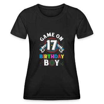 Lasertag Game On 17 Birthday Boy Indoor Laser Tag - Frauen Funktions-T-Shirt - Schwarz - Vorne - AI Model Female 172 light (172cm)
