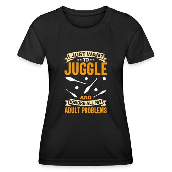 Drôle de dicton de jonglerie - T-shirt sport Femme - noir - Devant - AI Model Female 172 light (172cm)