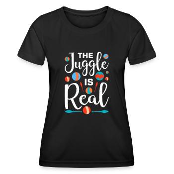 Drôle de dicton de jonglerie - T-shirt sport Femme - noir - Devant - AI Model Female 172 light (172cm)