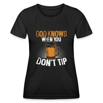 Bartender Mixologist God Knows - Frauen Funktions-T-Shirt - Schwarz - Vorne - AI Model Female 172 light (172cm)