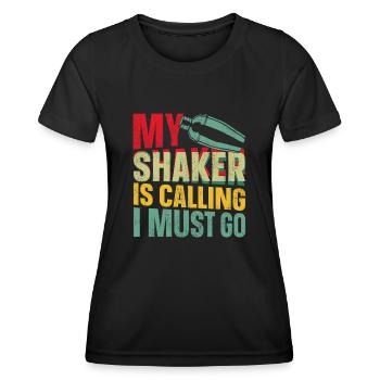 Bartender Mixologist My Shaker Is - Women's Functional T-Shirt - black - Front - AI Model Female 172 light (172cm)