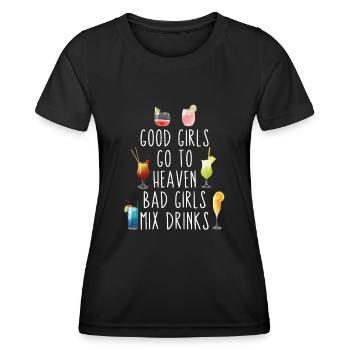 Bartender Mixologist Good Girls Go - Frauen Funktions-T-Shirt - Schwarz - Vorne - AI Model Female 172 light (172cm)