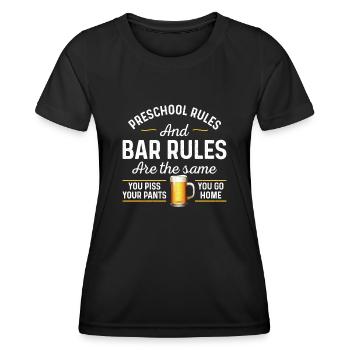 Barman Mixologue Préscolaire - T-shirt sport Femme - noir - Devant - AI Model Female 172 light (172cm)