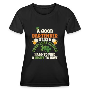 Bartender Mixologist St Patricks - Frauen Funktions-T-Shirt - Schwarz - Vorne - AI Model Female 172 light (172cm)