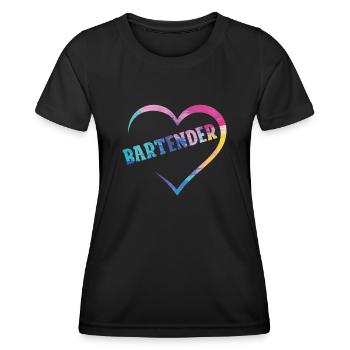 Bartender Mixologist Heart - Frauen Funktions-T-Shirt - Schwarz - Vorne - AI Model Female 172 light (172cm)