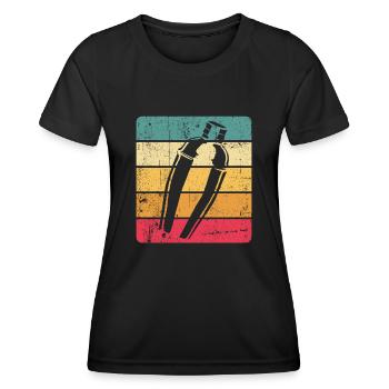 Barman Mixologue Rétro Vintage - T-shirt sport Femme - noir - Devant - AI Model Female 172 light (172cm)