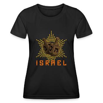 Chanukka Jiddisch Feiertag Jude Tradition Thora - Frauen Funktions-T-Shirt - Schwarz - Vorne - AI Model Female 172 light (172cm)