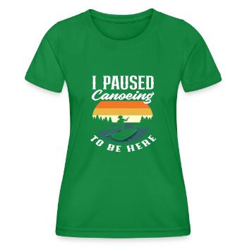 Canoë en pause Amateur de canoë rétro - T-shirt sport Femme - vert - Devant - AI Model Female 172 dark (172cm)