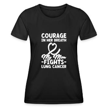 Lung Cancer Awareness Month White Ribbon - Women's Functional T-Shirt - black - Front - AI Model Female 172 light (172cm)