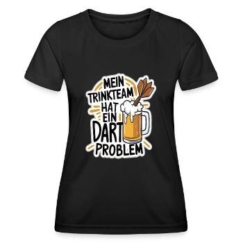 Mon équipe de buveurs a un problème de fléchettes - T-shirt sport Femme - noir - Devant - AI Model Female 172 light (172cm)