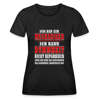 Ich Bin Zwar Ein Mechanike Aber... - Frauen Funktions-T-Shirt - Schwarz - Vorne - AI Model Female 172 light (172cm)