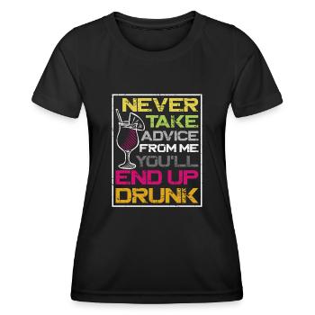 Barman Mixologue Ne prenez jamais - T-shirt sport Femme - noir - Devant - AI Model Female 172 light (172cm)