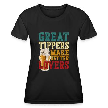 Bartender Mixologist Great Tippers - Frauen Funktions-T-Shirt - Schwarz - Vorne - AI Model Female 172 light (172cm)