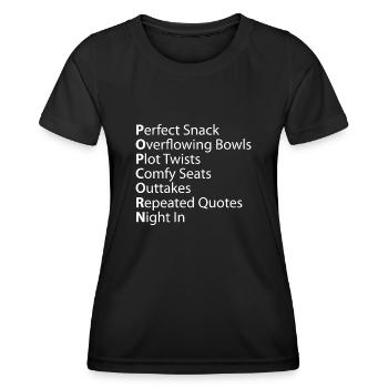 Popcorn Perfect Troping Plot Outtakes Citations - T-shirt sport Femme - noir - Devant - AI Model Female 172 light (172cm)