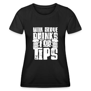 Bartender Mixologist Will Serve - Women's Functional T-Shirt - black - Front - AI Model Female 172 light (172cm)