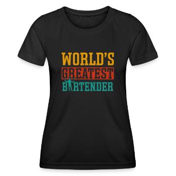 Bartender Mixologist World's - Women's Functional T-Shirt - black - Front - AI Model Female 172 light (172cm)