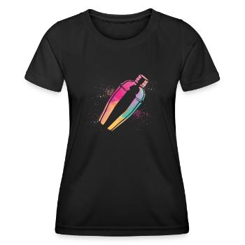 Bartender Mixologist Watercolors - Frauen Funktions-T-Shirt - Schwarz - Vorne - AI Model Female 172 light (172cm)