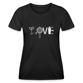 Bartender Mixologist Love - Frauen Funktions-T-Shirt - Schwarz - Vorne - AI Model Female 172 light (172cm)