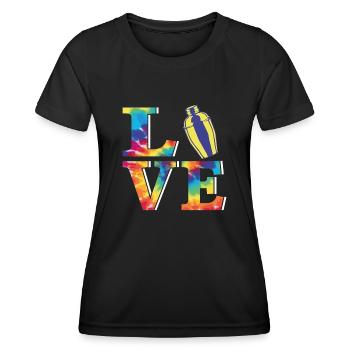 Barman Mixologue Tie Dye Love - T-shirt sport Femme - noir - Devant - AI Model Female 172 light (172cm)