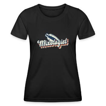 Bartender Mixologist Retro Vintage - Frauen Funktions-T-Shirt - Schwarz - Vorne - AI Model Female 172 light (172cm)