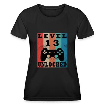 13. Geburtstag Level 13 Gamer Geschenk - Frauen Funktions-T-Shirt - Schwarz - Vorne - AI Model Female 172 light (172cm)