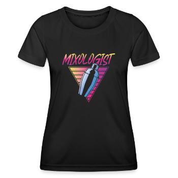 Bartender Mixologist 80s 90s Retro - Frauen Funktions-T-Shirt - Schwarz - Vorne - AI Model Female 172 light (172cm)