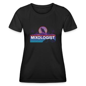 Bartender Mixologist 80s 90s Retro - Frauen Funktions-T-Shirt - Schwarz - Vorne - AI Model Female 172 light (172cm)