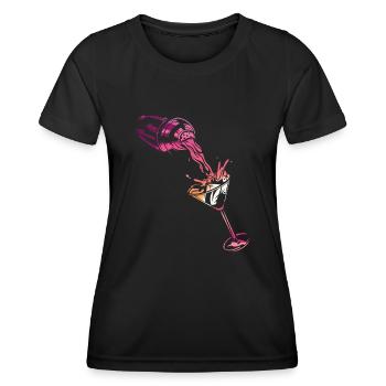 Bartender Mixologist Shaker Sunset - Frauen Funktions-T-Shirt - Schwarz - Vorne - AI Model Female 172 light (172cm)