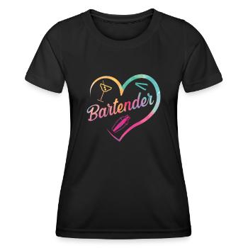 Bartender Mixologist Heart - Frauen Funktions-T-Shirt - Schwarz - Vorne - AI Model Female 172 light (172cm)