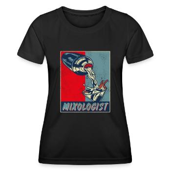 Bartender Mixologist Retro Vintage - Frauen Funktions-T-Shirt - Schwarz - Vorne - AI Model Female 172 light (172cm)