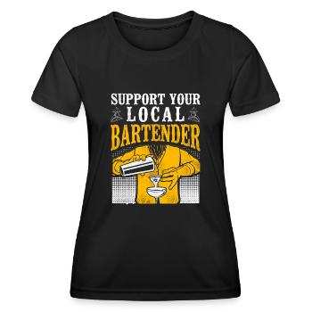 Bartender Mixologist Support Your - Women's Functional T-Shirt - black - Front - AI Model Female 172 light (172cm)