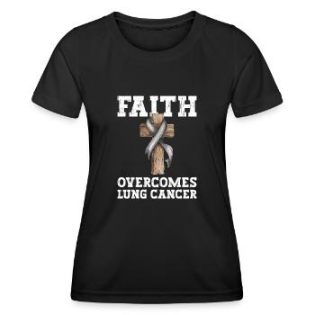 Ruban blanc du Mois de la sensibilisation au cancer du poumon - T-shirt sport Femme - noir - Devant - AI Model Female 172 light (172cm)