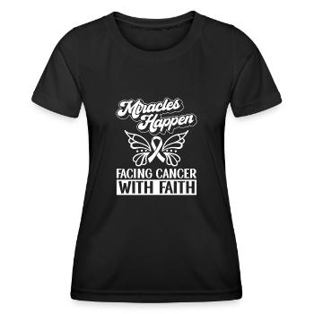 Lungenkrebs-Bewusstseinsmonat Weiße Schleife - Frauen Funktions-T-Shirt - Schwarz - Vorne - AI Model Female 172 light (172cm)