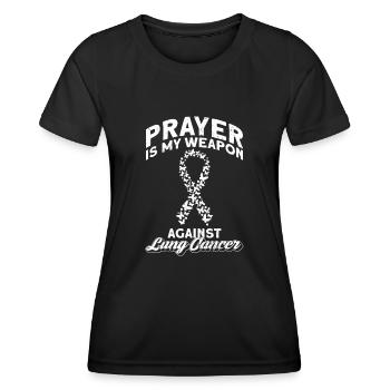 Lungenkrebs-Bewusstseinsmonat Weiße Schleife - Frauen Funktions-T-Shirt - Schwarz - Vorne - AI Model Female 172 light (172cm)