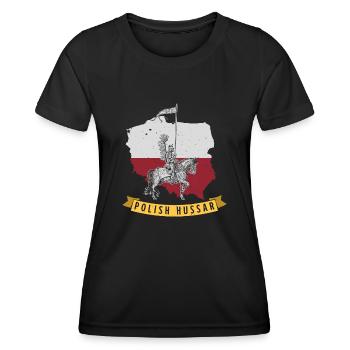 Schwere Kavallerie Militär Polen Husaria Polska Fl - Frauen Funktions-T-Shirt - Schwarz - Vorne - AI Model Female 172 light (172cm)