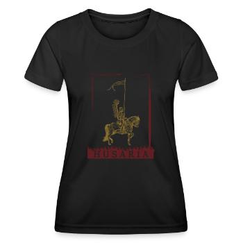 Polnische Kavallerie Husaria Polska Husaren Polen - Frauen Funktions-T-Shirt - Schwarz - Vorne - AI Model Female 172 light (172cm)
