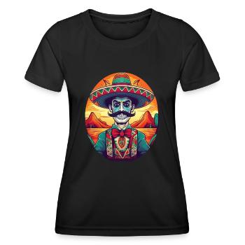 5 de Mayo Party Drinko de Mayo Sugar Skull Sombr - Women's Functional T-Shirt - black - Front - AI Model Female 172 light (172cm)