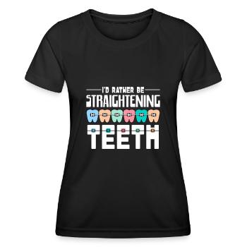 Zahnspange Kieferorthopäde - Frauen Funktions-T-Shirt - Schwarz - Vorne - AI Model Female 172 light (172cm)