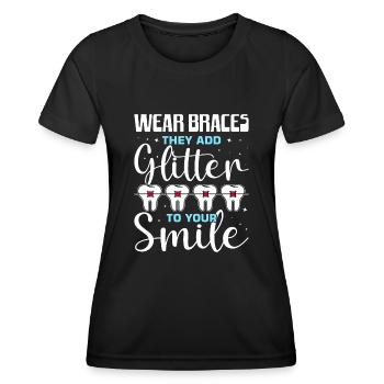 Zahnspange Kieferorthopäde - Frauen Funktions-T-Shirt - Schwarz - Vorne - AI Model Female 172 light (172cm)