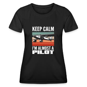 Pilot Training Spruch Flight School - Women's Functional T-Shirt - black - Front - AI Model Female 172 light (172cm)