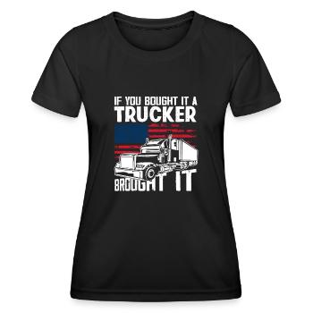 Truck driver - Women's Functional T-Shirt - black - Front - AI Model Female 172 light (172cm)