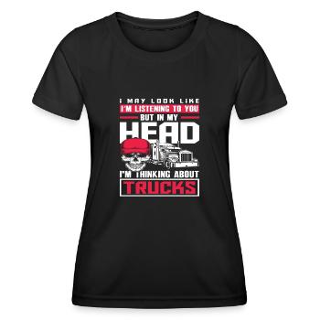 Lkw-Fahrer LKW Logistik Spedition - Frauen Funktions-T-Shirt - Schwarz - Vorne - AI Model Female 172 light (172cm)