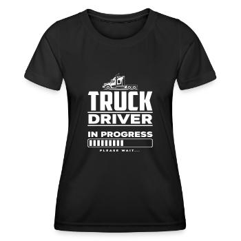 Formation des chauffeurs routiers - T-shirt sport Femme - noir - Devant - AI Model Female 172 light (172cm)