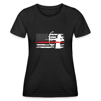 America USA Flag Archery Archery - Women's Functional T-Shirt - black - Front - AI Model Female 172 light (172cm)