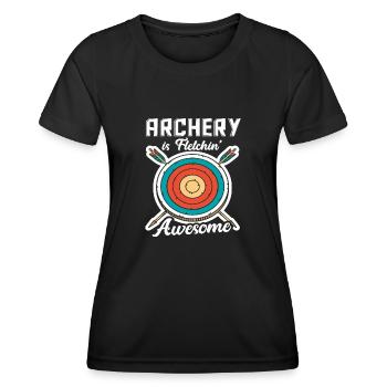 Archery Archery Hobby Sports - Women's Functional T-Shirt - black - Front - AI Model Female 172 light (172cm)