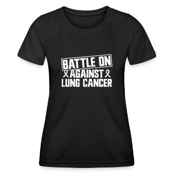 Lung Cancer Warrior Lung Cancer Awareness - Women's Functional T-Shirt - black - Front - AI Model Female 172 light (172cm)