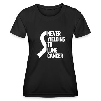 Lung Cancer Warrior Lung Cancer Awareness - Women's Functional T-Shirt - black - Front - AI Model Female 172 light (172cm)