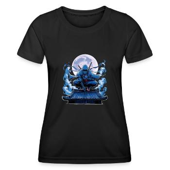 Mysteriöser Ninja-Krieger bei Vollmond für einen - Frauen Funktions-T-Shirt - Schwarz - Vorne - AI Model Female 172 light (172cm)