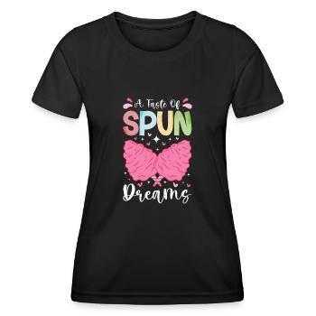 Cotton candy fairground funfair sweets - Women's Functional T-Shirt - black - Front - AI Model Female 172 light (172cm)
