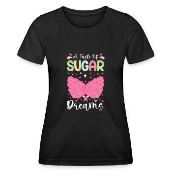 Cotton candy fairground funfair sweets - Women's Functional T-Shirt - black - Front - AI Model Female 172 light (172cm)